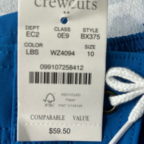 Crewcuts Blue and White Kids Swim Trunks - Picture 2 of 5